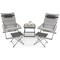 Gray Folding Lounge Chair Set With Footrest And Coffee Table Outdoor Patio 2-Piece